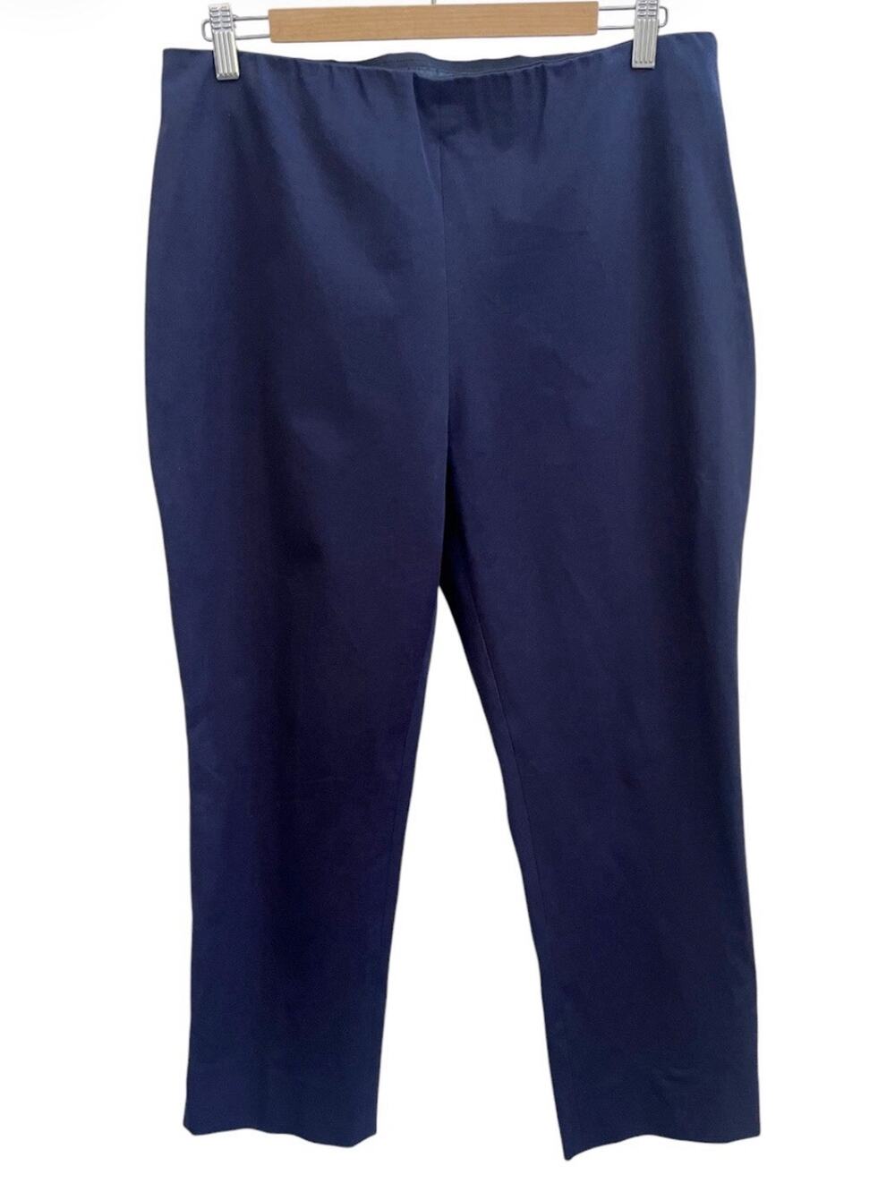 Kobi Halperin Cady Women's Office Cropped Pants Stretchy Navy Blue Sz XL